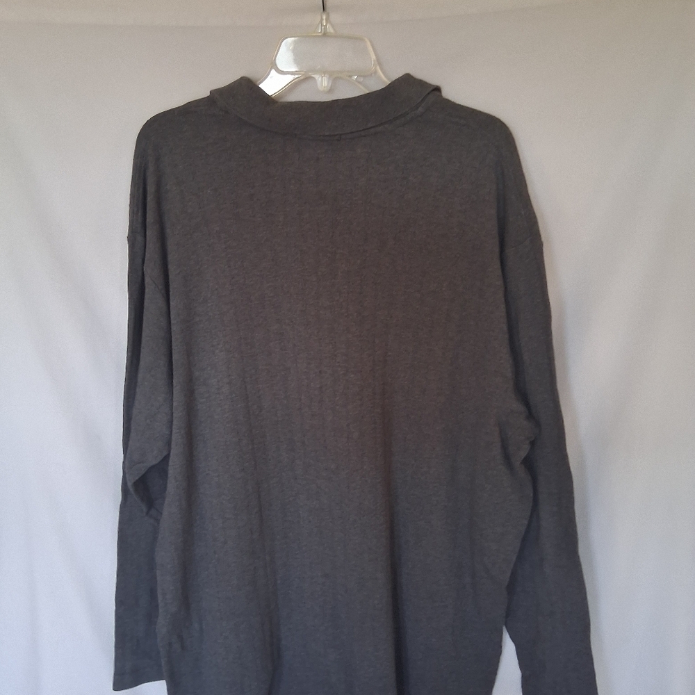 Alfani Charcoal Long Sleeve Polo - Picture 5 of 6